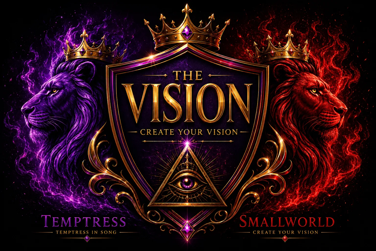 The Vision crest — Temptress and Smallworld